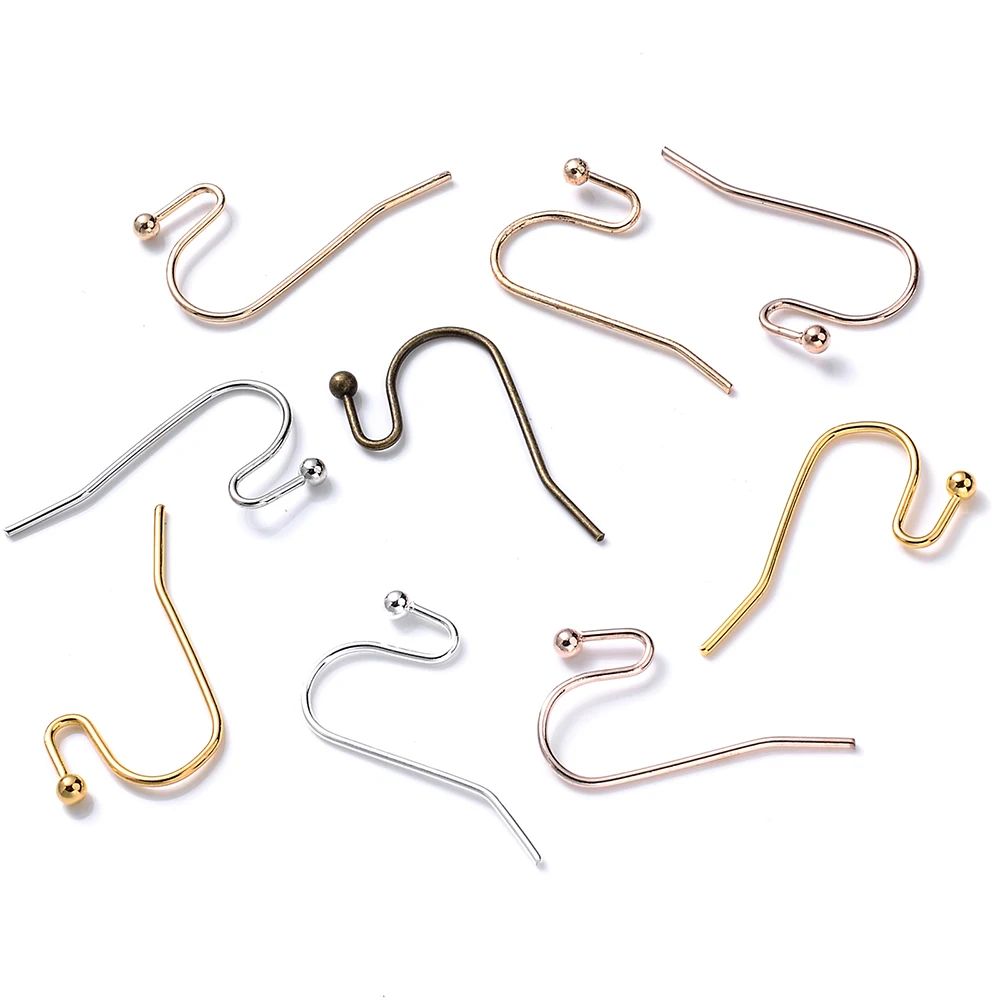 100Pcs 20x17mm Earrings Clasps Hooks Iron Ear Hook Bead Charms Earring Wires For Diy Jewelry Making Accessories Wholesale - купить по