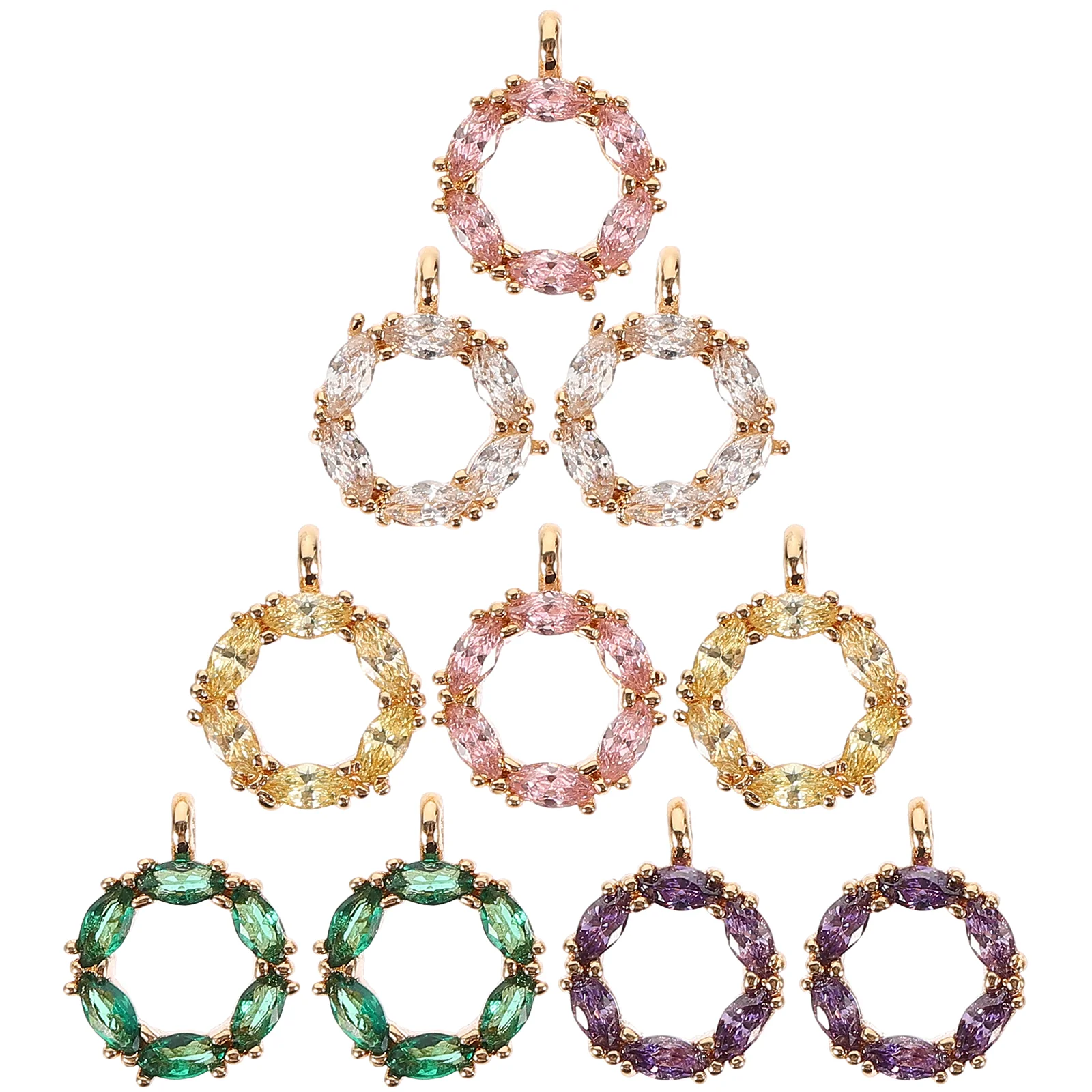 

10 Pcs Horse Eye Pendant Decors DIY Necklace Pendants Rhinestone Earrings Charm Circle Bracelet Jewelry Charms Hanging