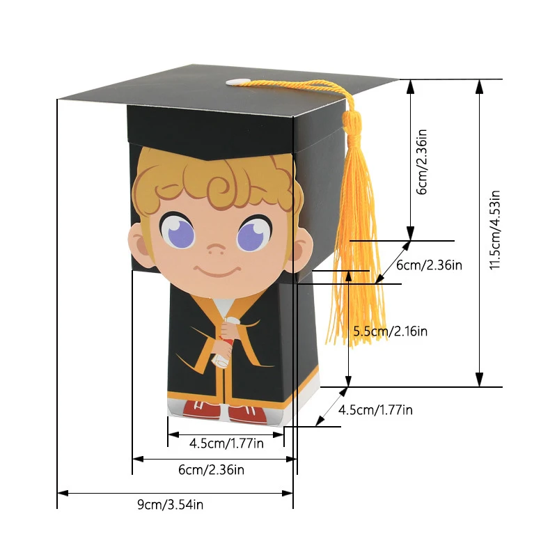 6 шт. бумажная коробка для конфет и шляп мальчиков девочек |