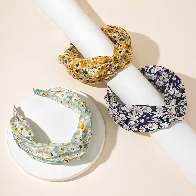 

Flower Colorful Cross Knot Tie Hairbands For Women Hair Accessories For Girls Hair Band Hair Bows Hairband Headbands
