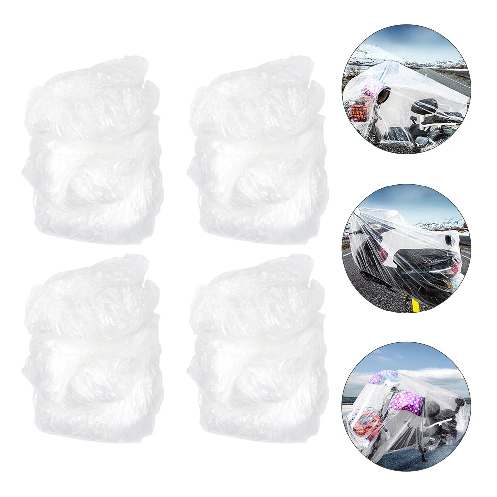 

4 Pcs Disposable Car Cover Motorcycle Bike Covers Bicycles Waterproof Protective Mopeds Accessories