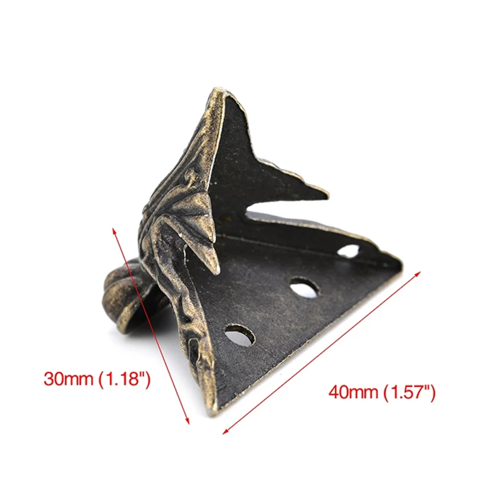 

Box Decorative Corner Protector Double Feet Leg High Quality Jewellery Metal New Parts Retro Wooden Bronze Case
