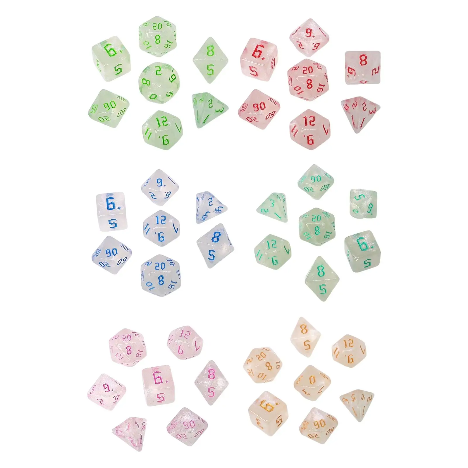 

Акриловые многогранные Детские кубики 7x, D6, D4, D8, D10, D12, D20 для математических игр, детские игрушки для ролевых игр, праздник