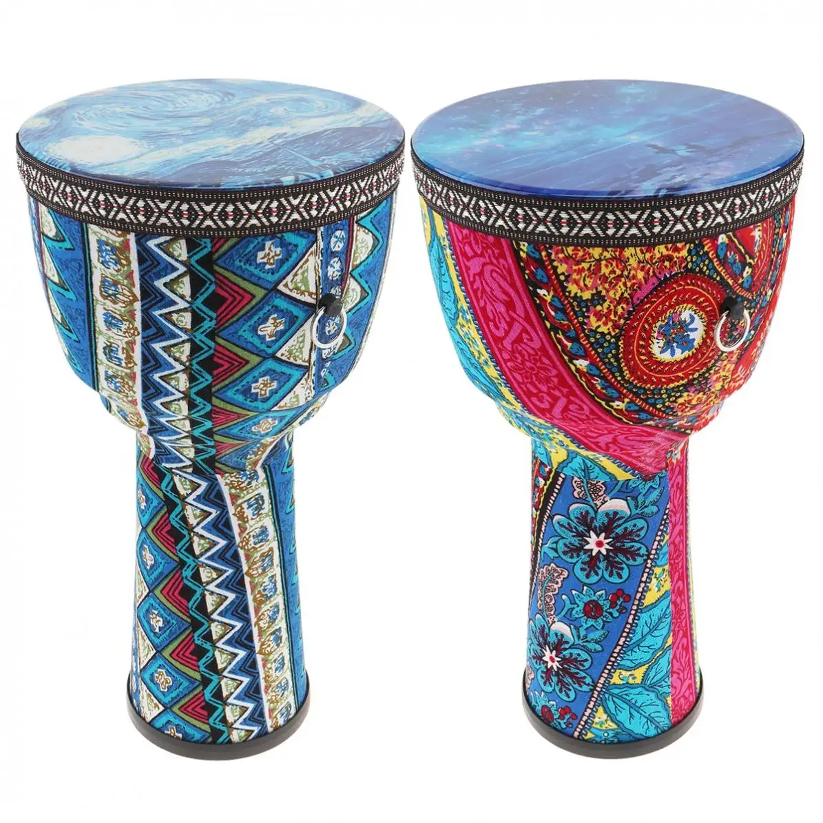 

8,5 Дюймов красный синий африканский Djembe барабан красочная Ткань Искусство ABS корпус ПВХ Кожа Дети ручной барабан