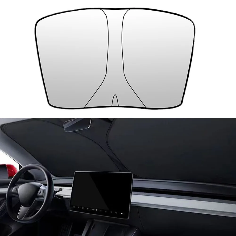 

Car Windscreen Sunshade Cover Folding Sun Shade Windshield Visor UV Protection Curtain For Tesla Model 3/Y