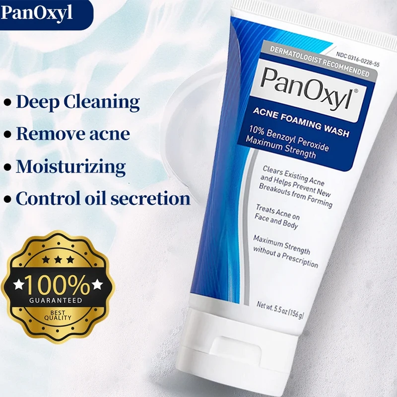 

PanOxyl Acne Facial Foaming Wash Benzoyl Peroxide 10% Maximum Strength Antimicrobial Cleanse and Unclog pores Deep Skin Care