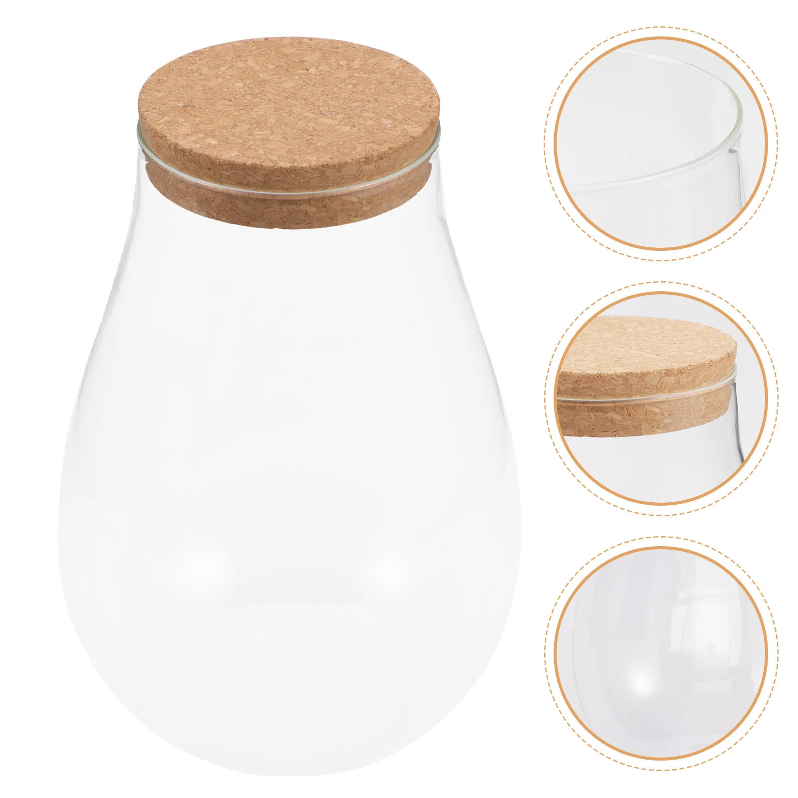 

Glass Jars Lids Succulent Display Bowl Circle Vase Clear Terrarium Bottles Caps Glassless Container Micro Landscape Ecological