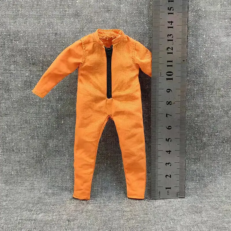 

1/12 Scale Clothes Orange Prison Uniform Bodysuit Model for 6" Body Figure Doll