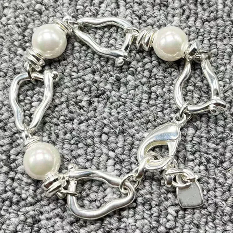 

Высококачественный Оригинальный модный браслет из серебра 925 пробы с гальваническим покрытием и жемчугом в европейском и американском стиле, праздничные украшения, подарки
