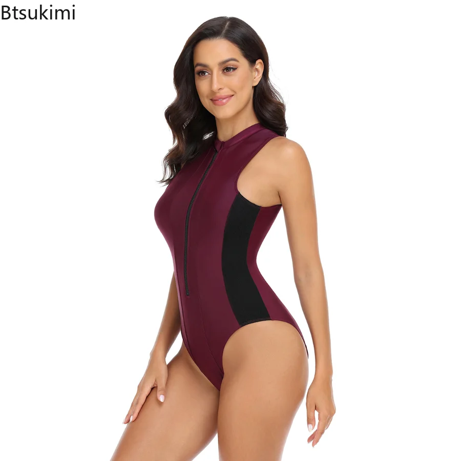 

2023New Sexy One Piece Swimsuit Women Zip FastenerBackless Swimwear Female Push Up Monokini Bathers Bathing Suits Beachwear Swim