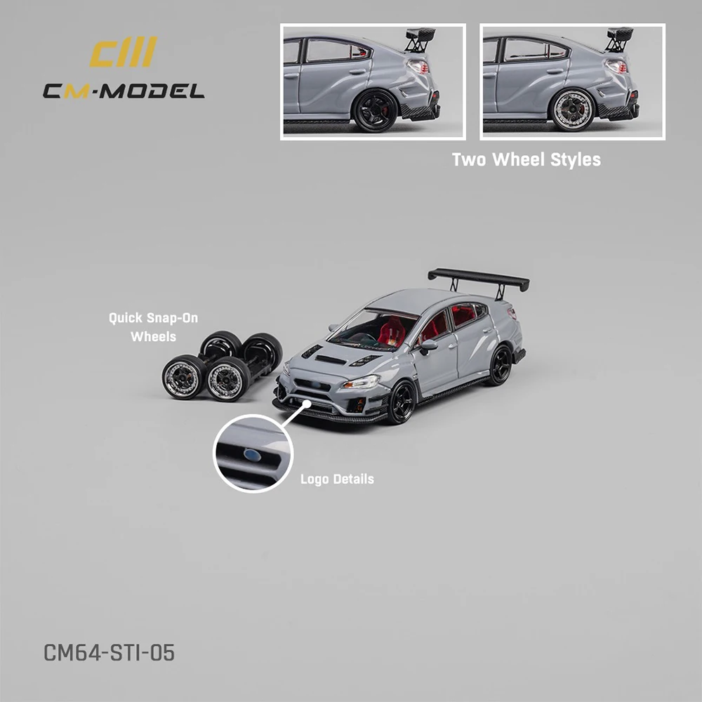 Фото Модель CM 1/64 STI Varis Widebody 1.0, серая литая модель автомобиля из сплава, лимитированная гоночная реплика, миниатюрный коллекционный подарок №1