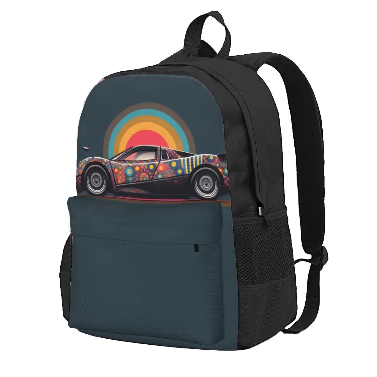 

Скоростной спортивный рюкзак с машинкой, разноцветные мужские спортивные рюкзаки из полиэстера в стиле ретро, легкие забавные школьные сумки, рюкзак