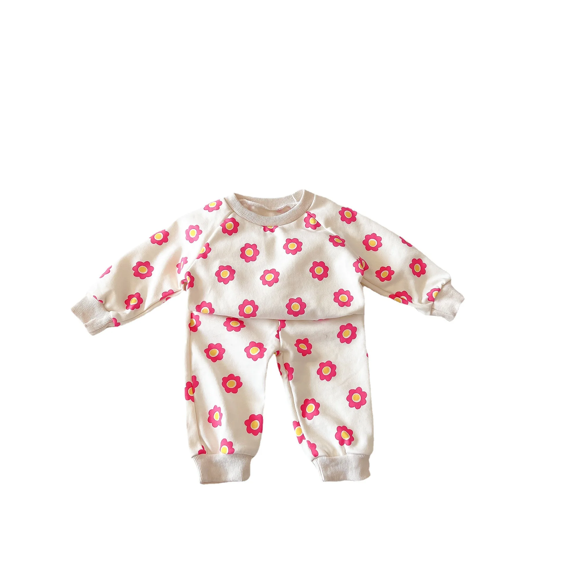 

Новинка 2022, весенний Корейский детский свитер, костюм для девочек, спортивный свитер с длинными рукавами и брюки, костюм из двух предметов, д...