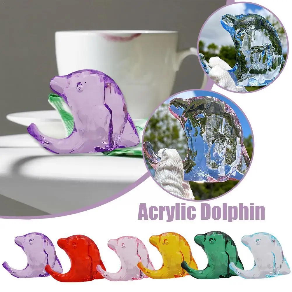 

Acrylic Beads Cute Dolphin Shape Transparent Diy Bracket Decoration Accessories Q4v4