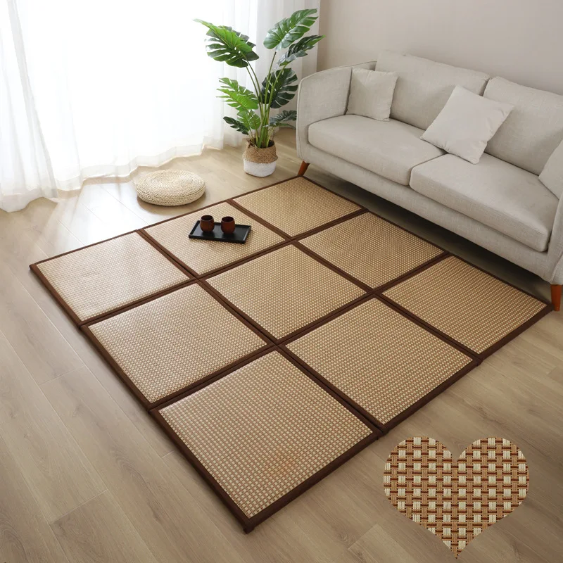 

Folding Japanese Traditional Tatami Mattress Mat Rectangle Large Foldable Floor Rattan Mat For Yoga Sleeping Tatami Mat Flooring