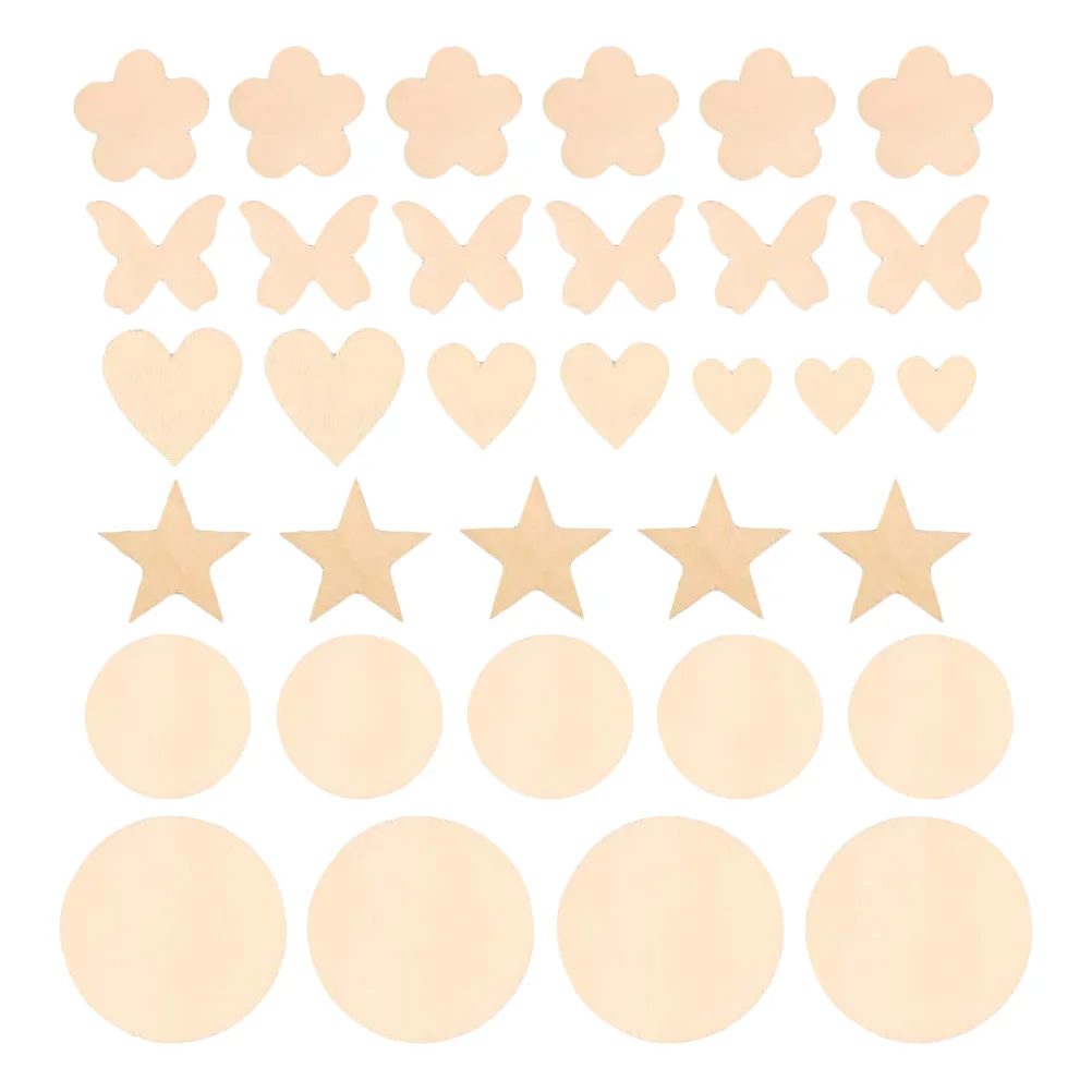 

250 pcs Craft Embellishments Lover's Day Wood Slice Wood Cutouts Pendant Wooden Pieces