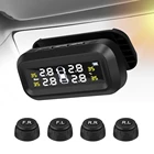 Датчик давления в шинах TPMS на солнечной батарее, цифровой дисплей, система контроля давления в шинах автомобиля, сигнализация, предупреждение о температуре