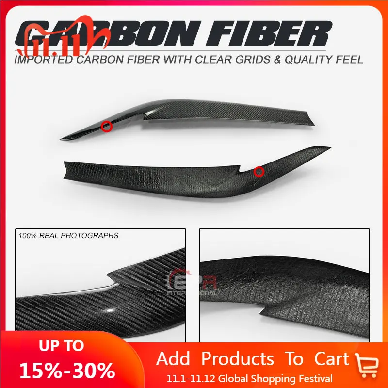 

Car-styling Carbon Fiber Eyebrow Glossy Finish Eyelid Fibre Front Bumper Kit Tuning Trim For BMW 5 Series G30 G38