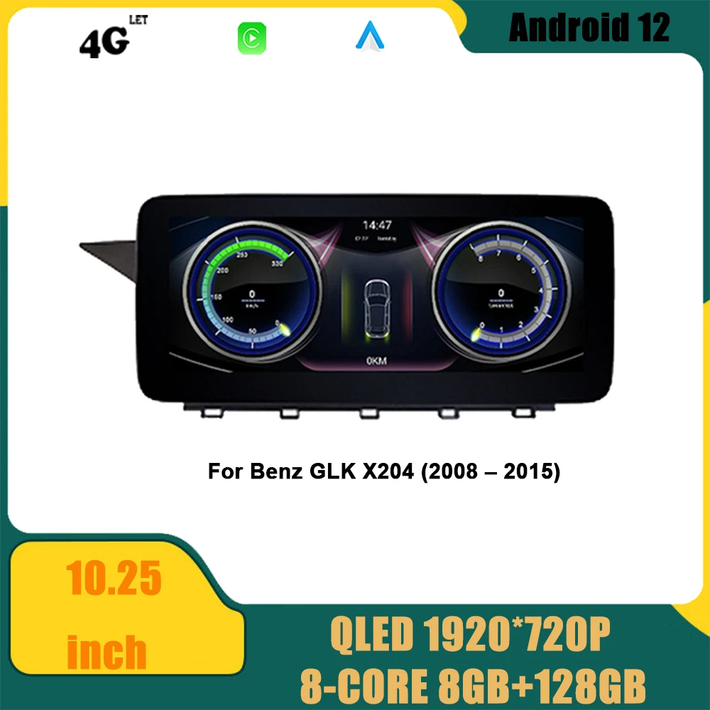

For Benz GLK X204 (2008 – 2015) Car Radio Multimedia Player Android 12 Navigation GPS DSP Carplay WIFI
