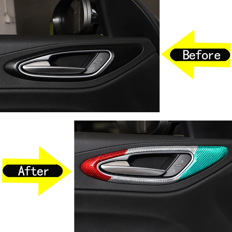 Настоящее углеродное волокно для Alfa Romeo Giulia 2017 2018 2019 2020 Автомобильная внутренняя