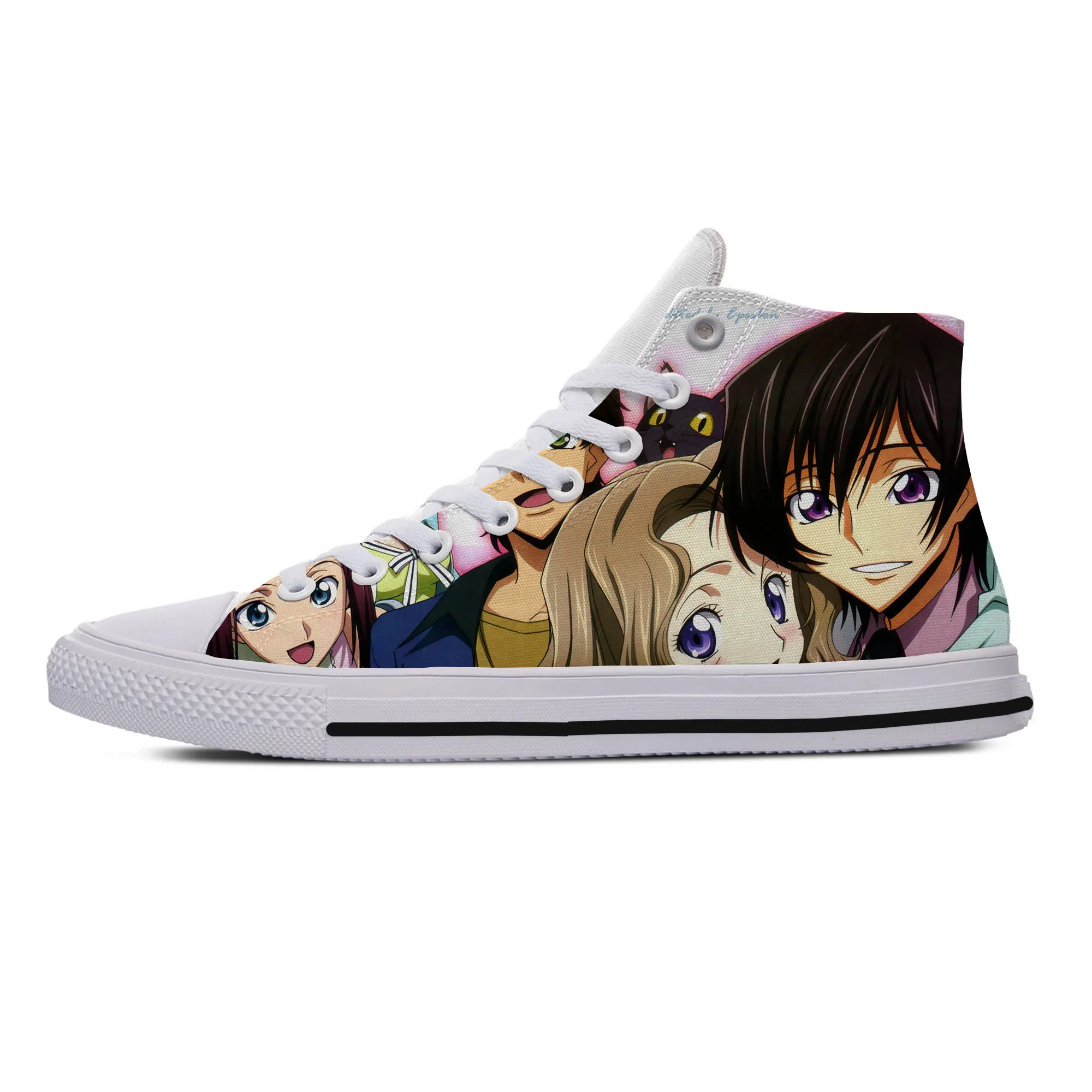 

CODE GEASS Lelouch of the Rebellion men Women Canvas Flats Kawaii Vulcanized Shoes 2021 New Cartoon Retro Anime Casual Shoes