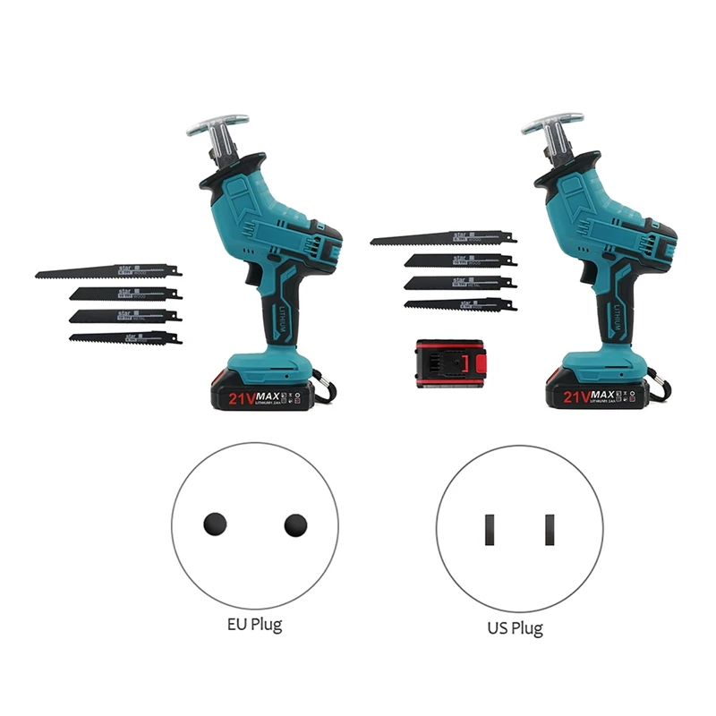 

Cordless Reciprocating Saw Wood Metal PVC Pipe Cutting Saw Reciprocating Saw Power Tool US Plug A