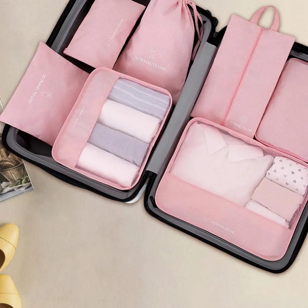 

Drawer Storage Bags Efficient Travel Storage Bags 7-piece Set for Organizing Saving Space with Nordic Oxford Cloth for Simple