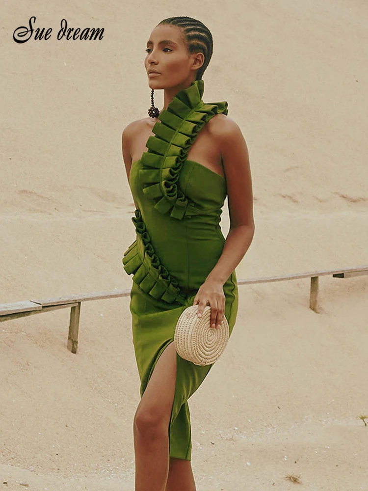 2021 осень новая сексуальная мода гофрированный нерегулярный воротник без рукавов