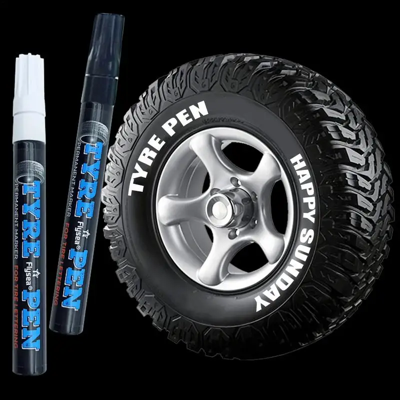 

Перманентный маркер для автомобильных шин, белый/черный фломастер для автомобильных шин, водонепроницаемая Перманентная краска
