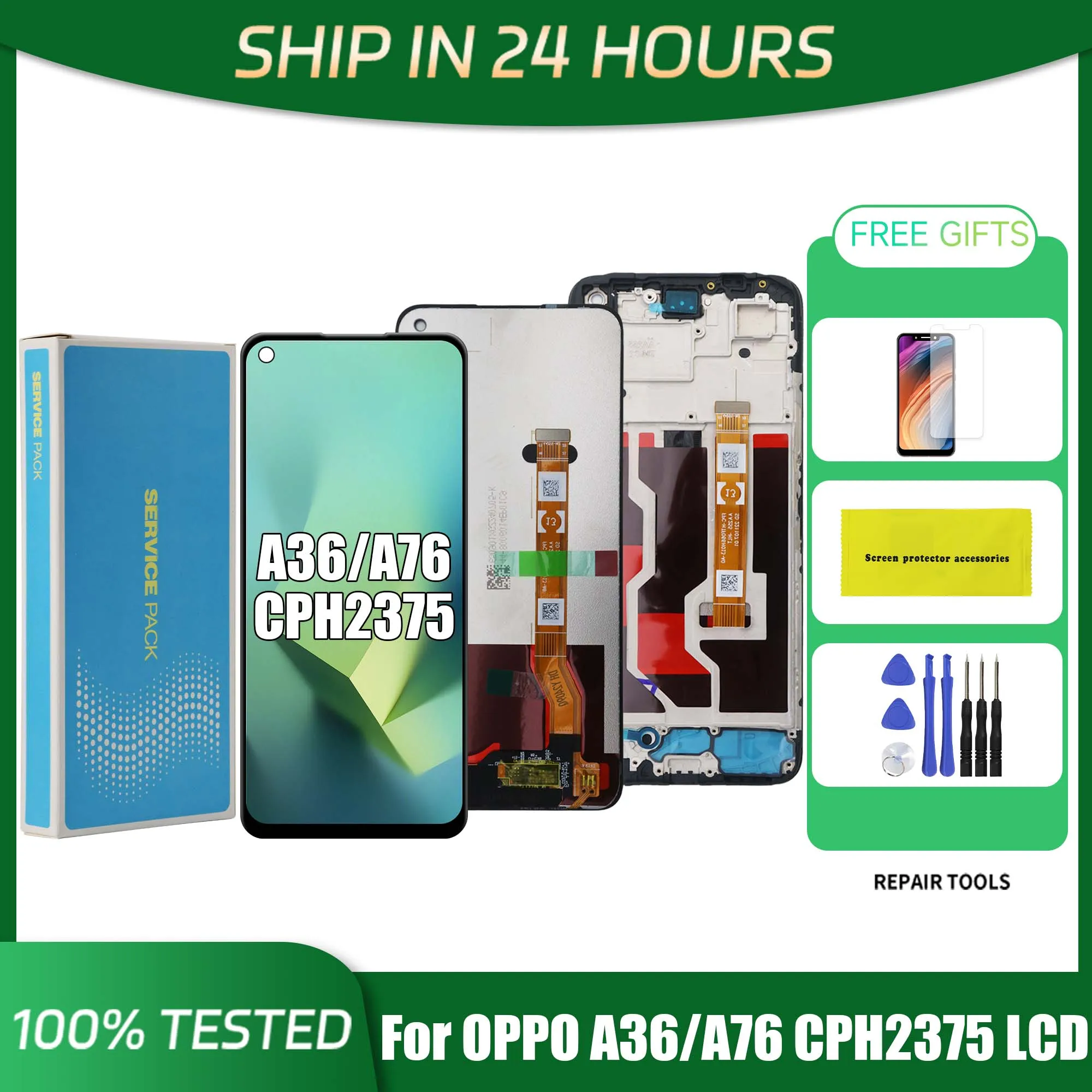 Oppo A76 CPH2375 6 56-дюймовый ЖК-дисплей С Рамкой