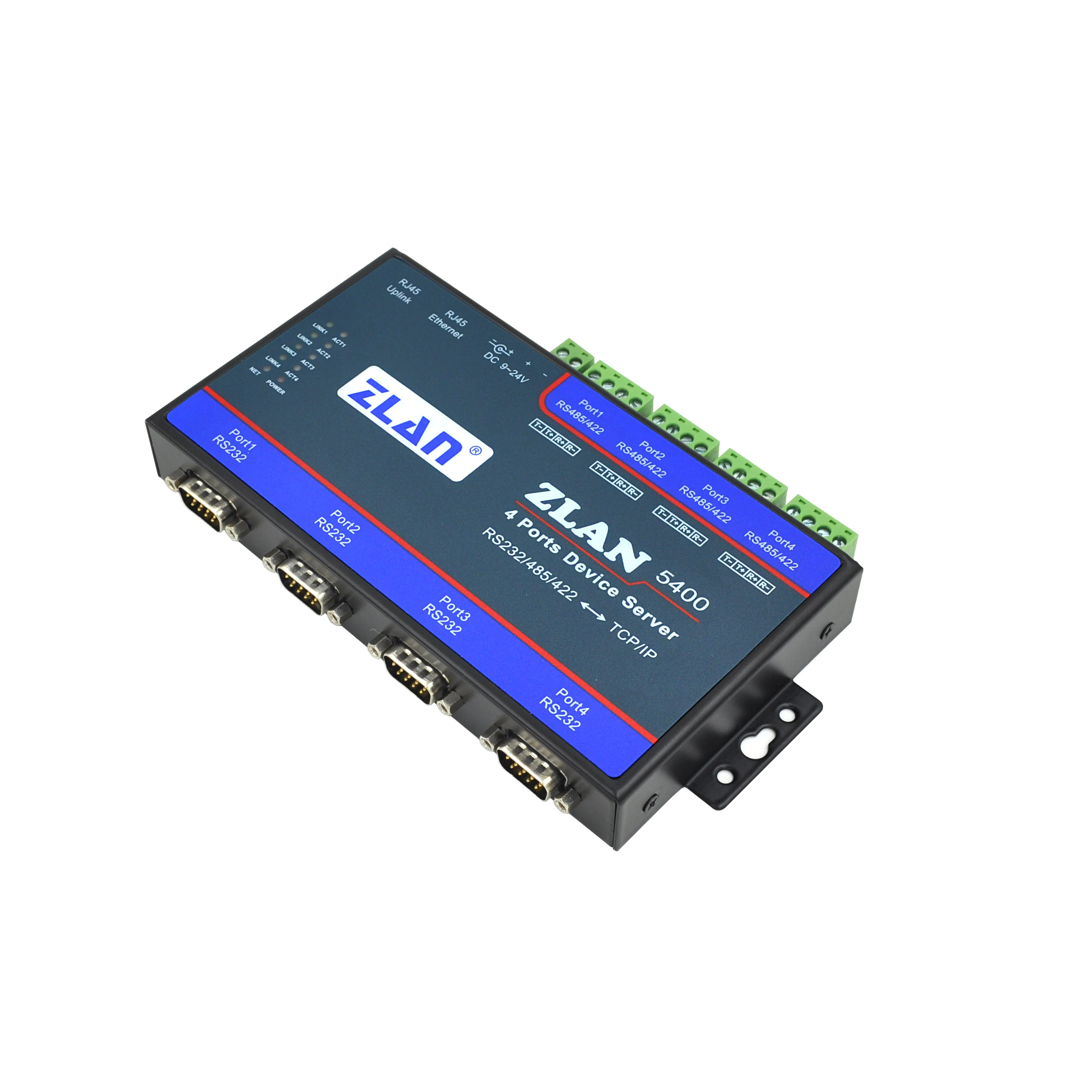 ZLAN5400 4 порта RS232 485 422 к Ethernet TCP IP RJ45 многопортовый преобразователь сервера