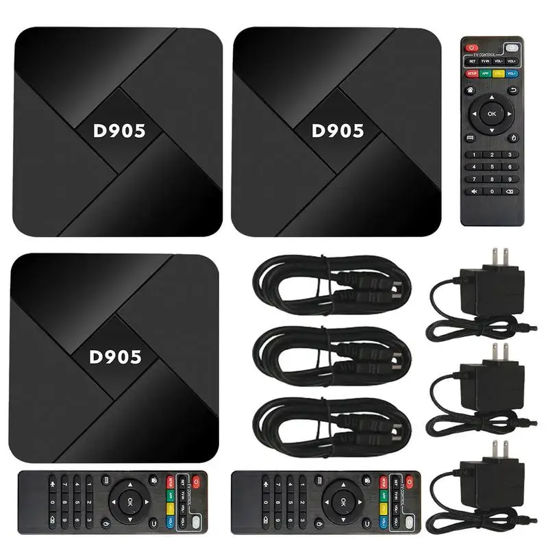 

Android Box Smart TV Box 3D 4K D905 Video Android Box Set Support 4K HD 8G Remote Control ForHDMI Cable Power Supply