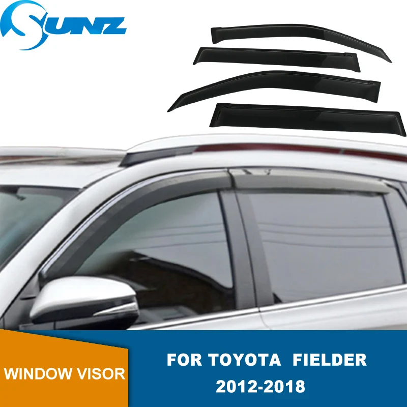 Side Window Deflector For Toyota  Fielder 2014 2015 2016 2017 2018 Acrylic Black Window Shield Sun Rain Deflector SUNZ