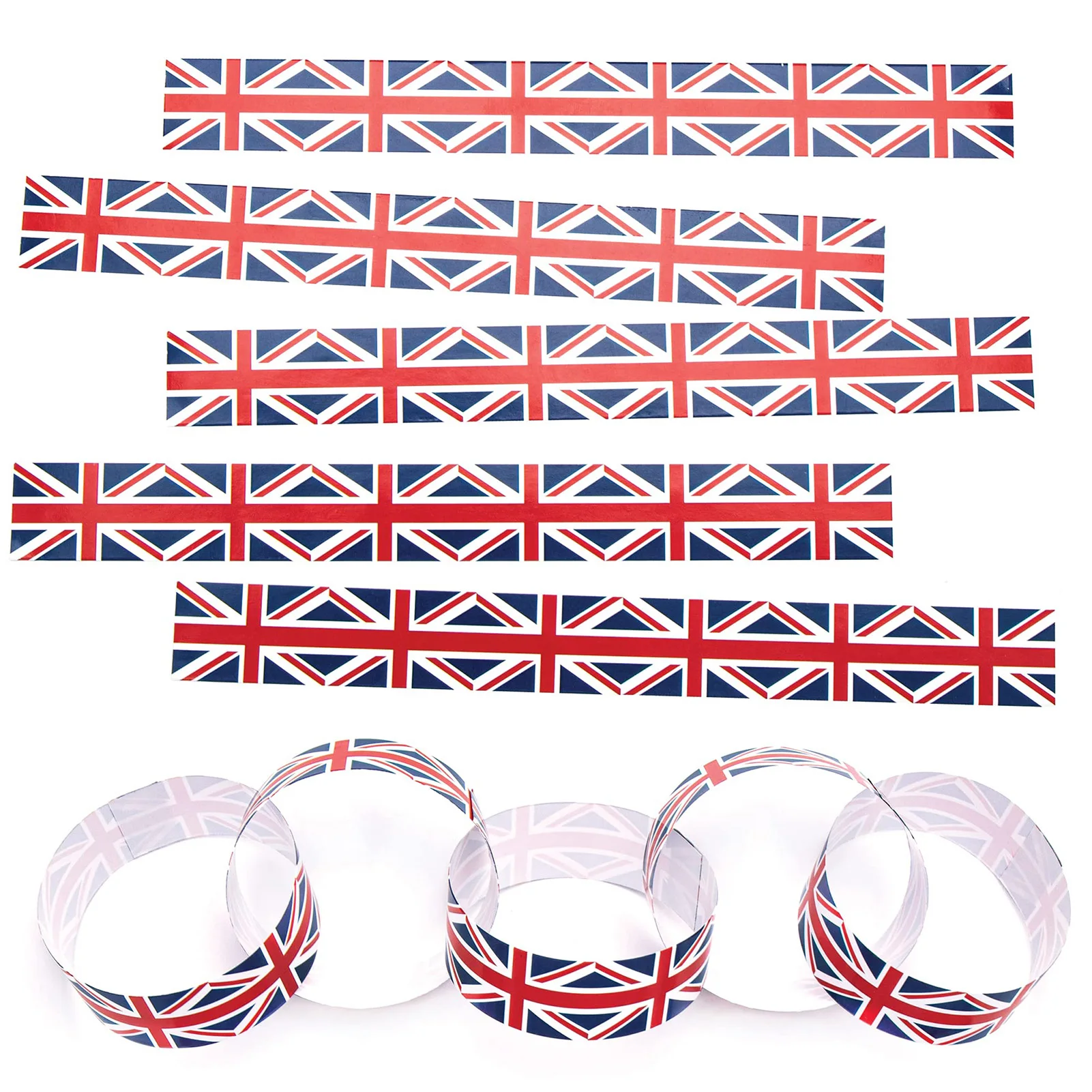 

Бумажная цепочка Union Jack, бумажная цепочка Union Jack, принадлежности для британской вечеринки, украшения для королевы, юбилейной вечеринки Union Jack...
