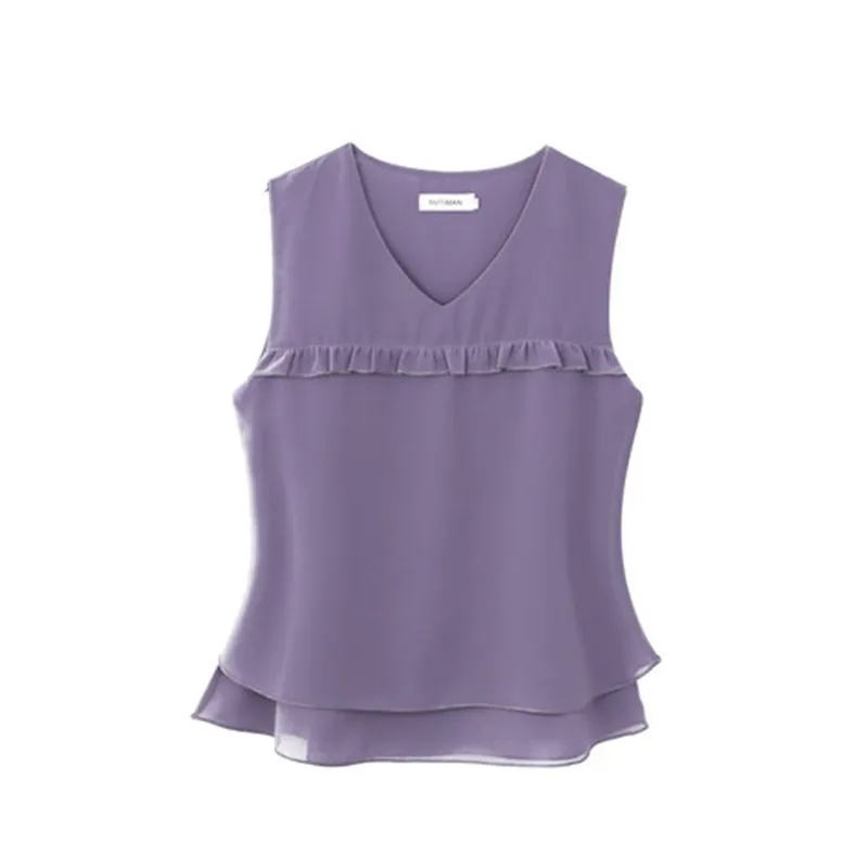 Новинка лета 2024 модная брендовая шифоновая блузка без рукавов с лямкой на шее