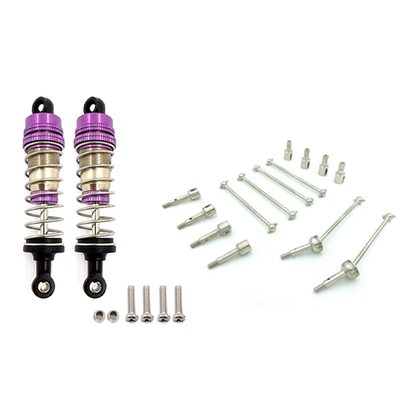 

2 Set RC Car Part: 1 Set Metal Shock Absorber Damper & 1 Set Metal CVD Drive Shaft Wheel Axle Differential Cup Set