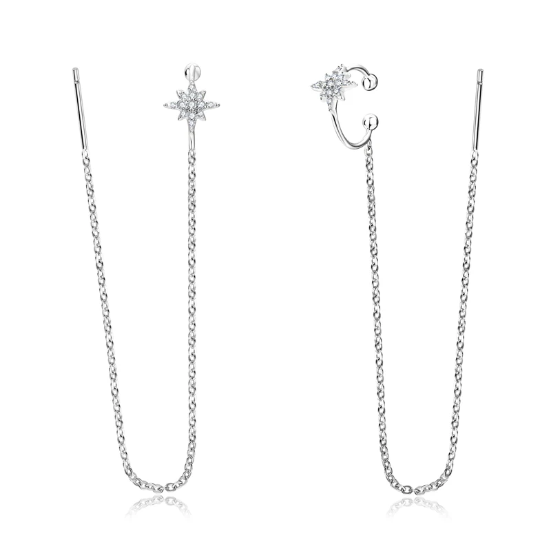 RAPRGOLD Муассанит Звезда серьги-гвоздики для женщин стерлингового серебра 925 пробы