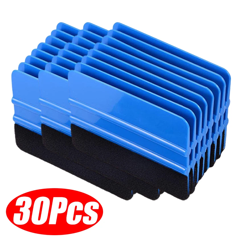 

10/20/30 шт. 10x7 см синий скребок с фетровым краем, автомобильные скребки, виниловая упаковка, тонировка автомобиля, инструмент для очистки оконного стекла, средство для удаления наклеек