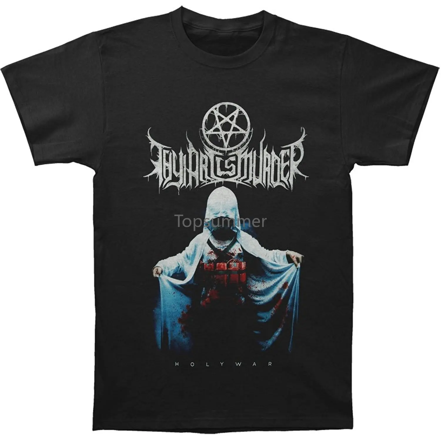 Забавные футболки, мужская черная футболка с изображением твоего искусства и убийцы Святой войны