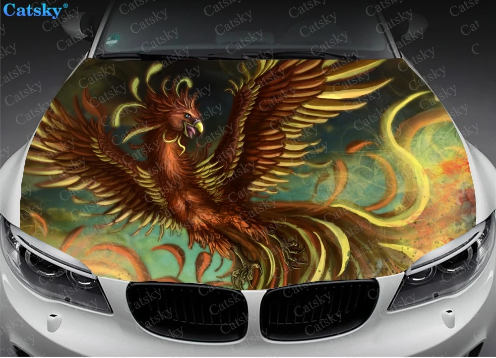 

phoenix animal car hood decal vinyl sticker graphic wrap decal graphic hood decal suitable for most vehicle customization