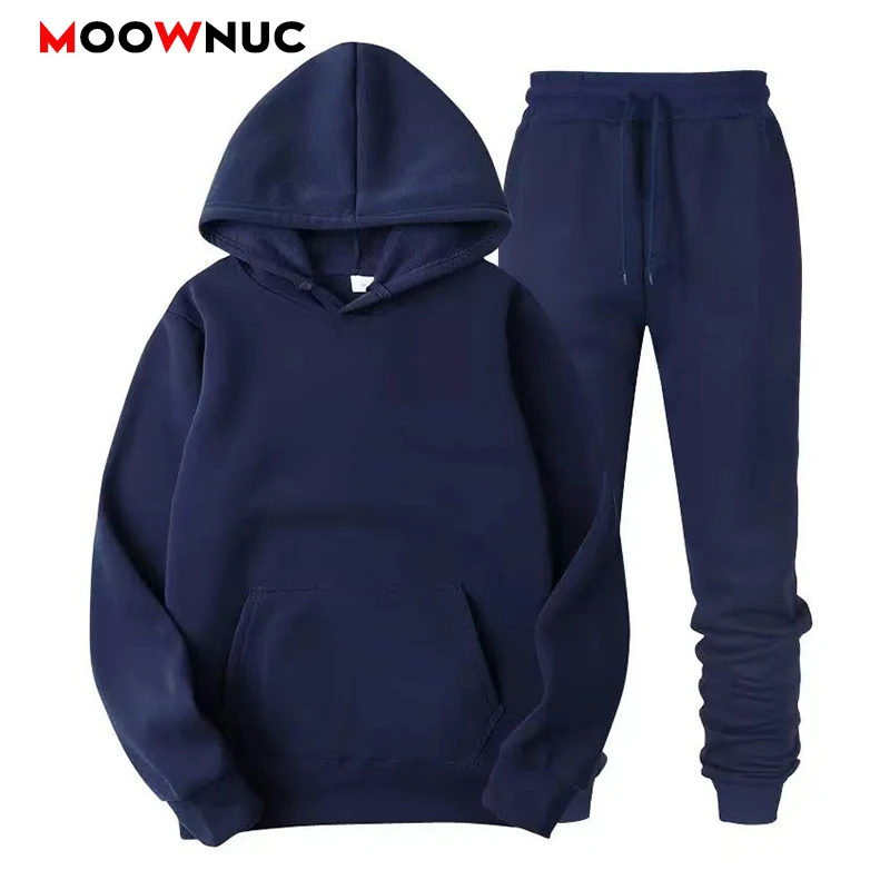 

Men's Casual Sets Male Sportswear Hoodies + Pants 2023 New Jogger Fashion Tracksuits Hombre Two Pieces Sets Long Sleeve MOOWNUC