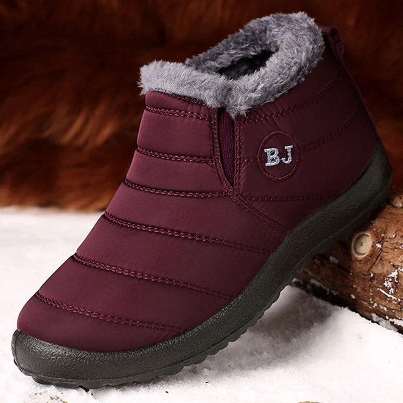 

Women Flats Warm Fur Shoes Winter Plus Size Women Shoe Solid Ladies Shoes Slip On Flat Walking Shoes Woman Zapatos De Mujer