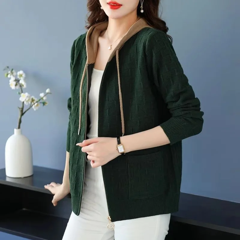 Весенне-осенний Новый Кардиган Женская вязаная куртка корейский короткий свитер