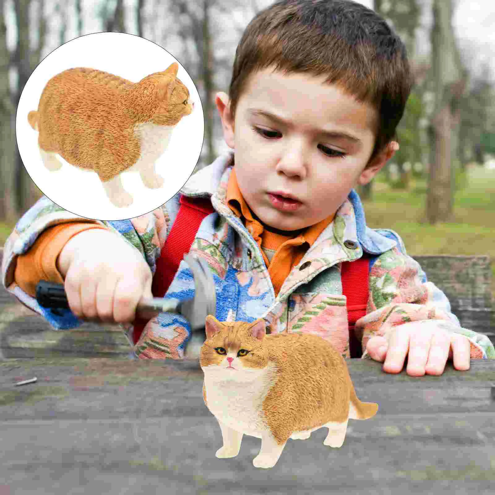 

Милые реалистичные игрушки для кошек для детей, игрушка для кошек, фигурка имитации кота, декоративная статуэтка