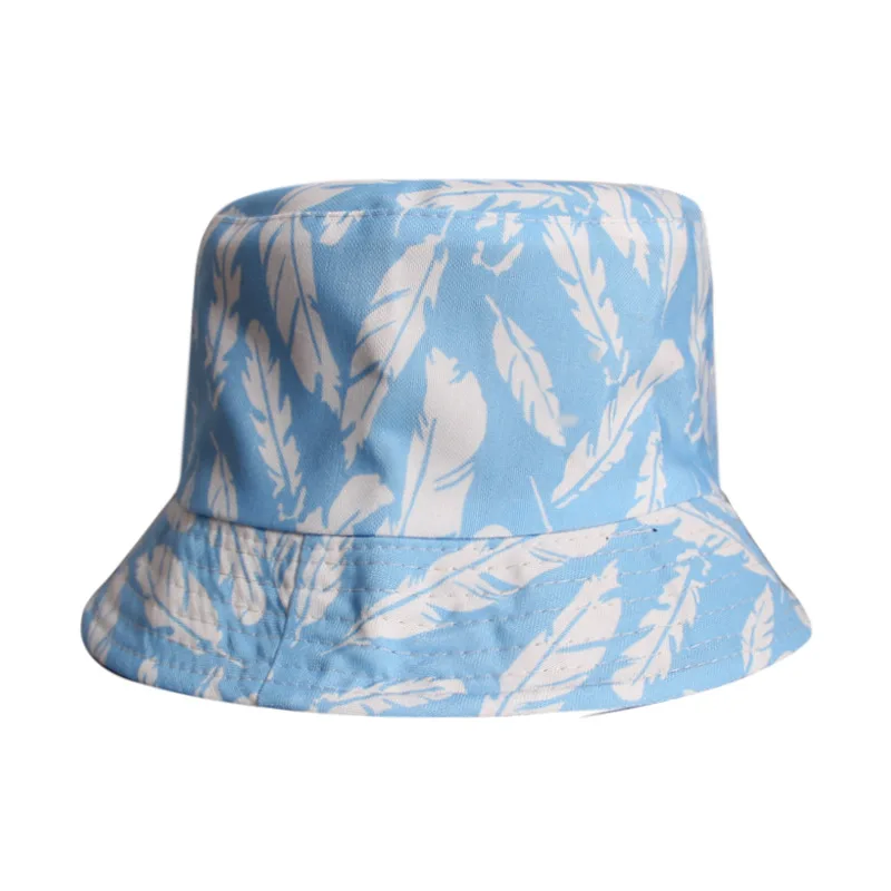 

Reversible Bucket Hats Harajuku Leaves Print Sunscreen Men Women Panama Hat Cotton Fashion Anti-sun Hip Hop Fisherman Cap