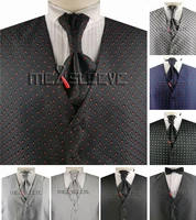 classical tuxedo dot polyester wedding waistcoat set