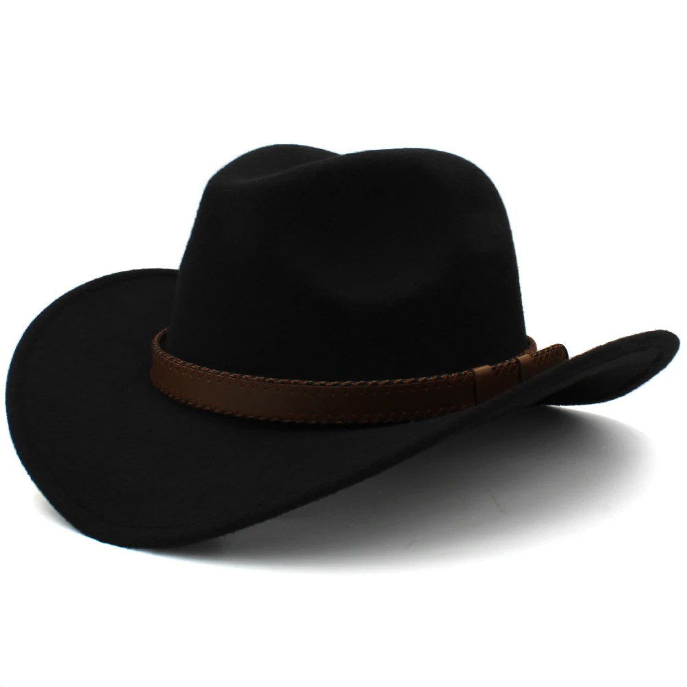 Мужская/Женская/Детская шерстяная ковбойская шляпа 3 размера |