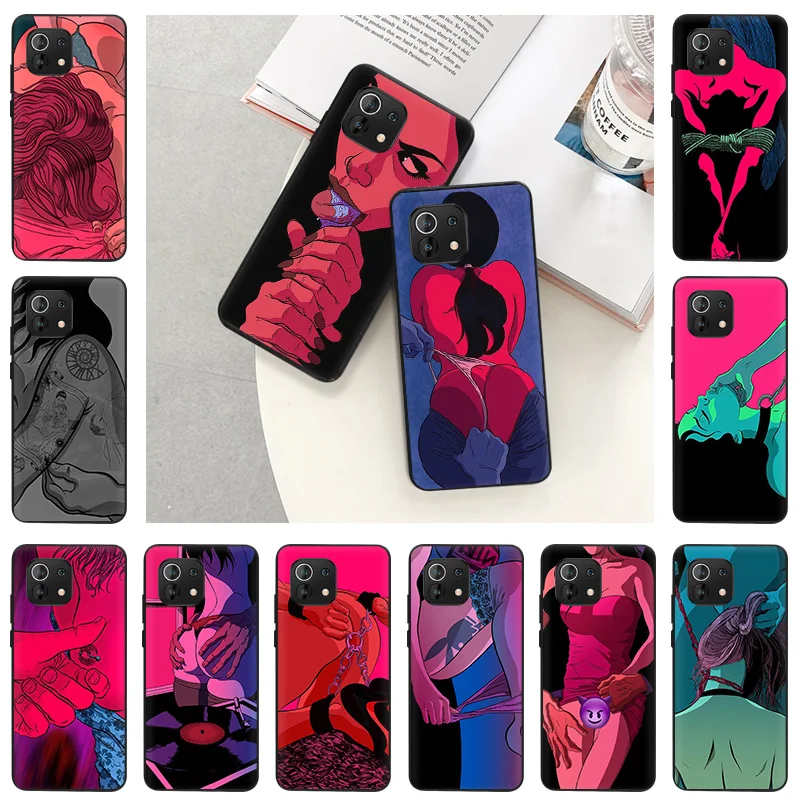 Чехол для телефона Xiaomi Mi 11 Lite 5G Ultra 10 11i 11x10T Pro 9 SE Note Girls Sexy Red Twerk Matte Soft Black Shell Cover |