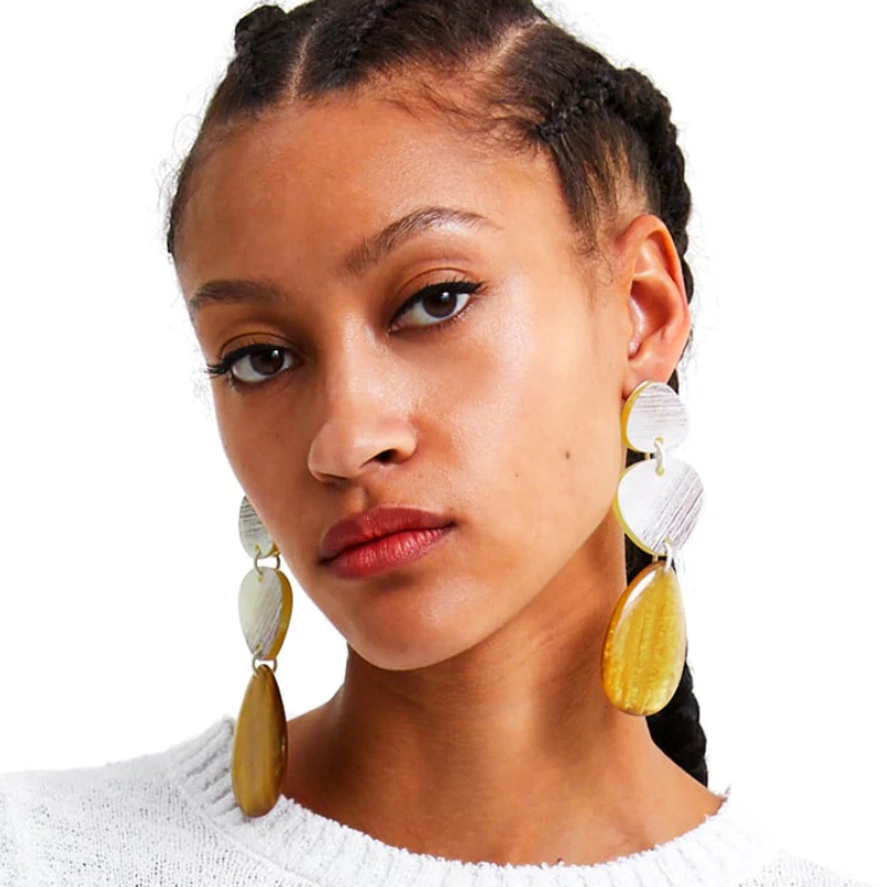 

ZA New Geometric Resin Long Drop Earrings for Woman Party Casual Jewelry