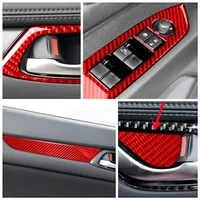 Red Carbon Fiber Stickers Car Inner Door Bowl Handle Windows Control Panel Cover Trim Strips For Mazda CX-5 Interior Accessories